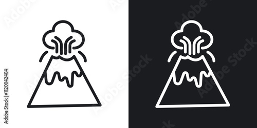 Volcano icons. vector set in black colors