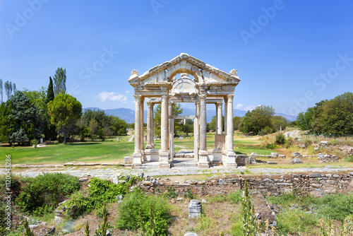 Foto Beautiful view of the archaeological site of Aphrodisias, Turkey