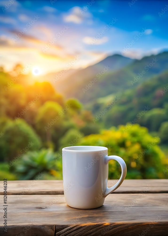 cup of coffee blank mug photo with natural background cup of coffee blank mug photo with natural background