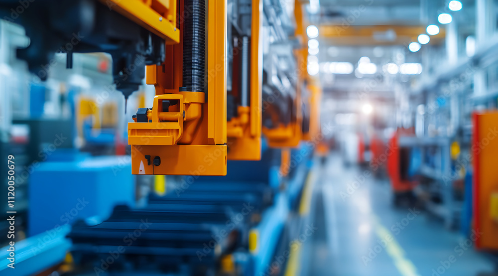 A close-up of an industrial robotic arm in a factory setting, showcasing advanced automation technology in a vibrant, well-lit environment. A close-up of an industrial robotic arm in a factory setting, showcasing advanced automation technology in a vibrant, well-lit environment.