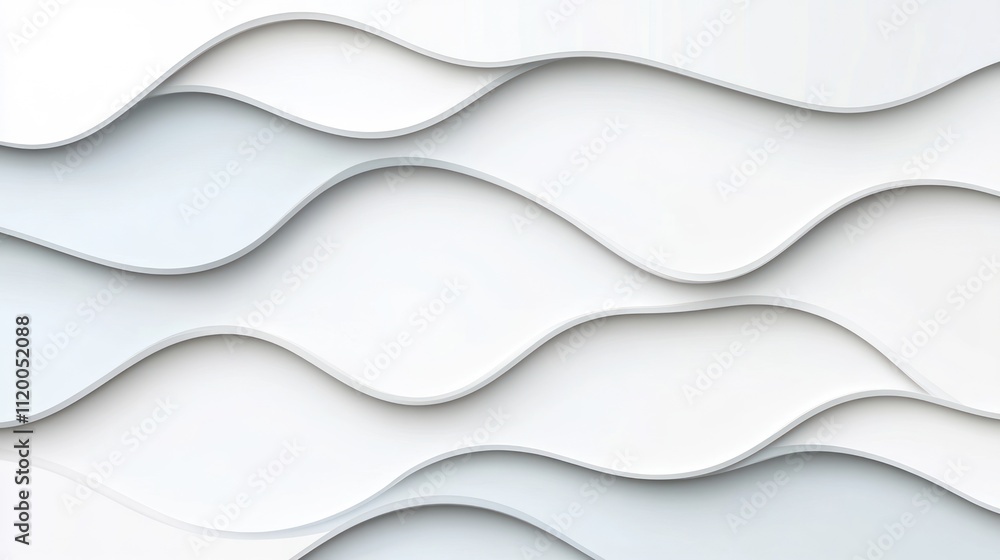 Obraz premium Abstract wavy patterns in shades of white and light gray.