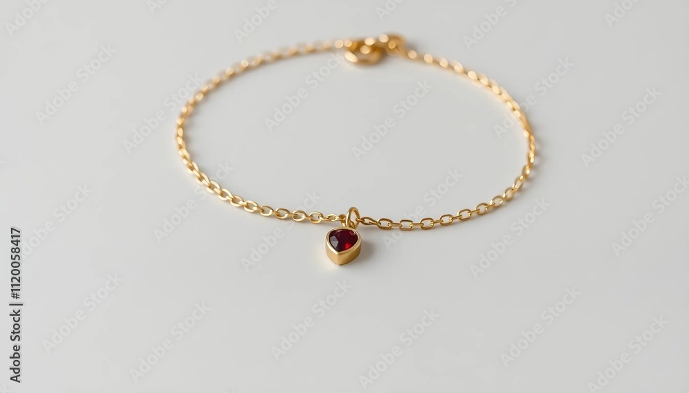 gold chain with rubies on a white background gold chain with rubies on a white background