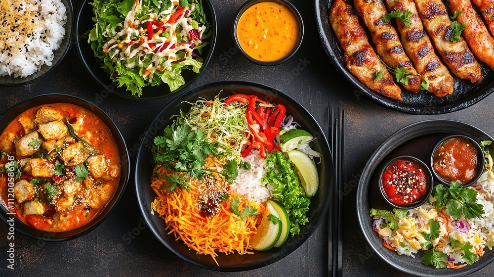 Menu variety in foodcourts, global cuisines, authentic dishes, vibrant dining spaces. Menu variety in foodcourts, global cuisines, authentic dishes, vibrant dining spaces.