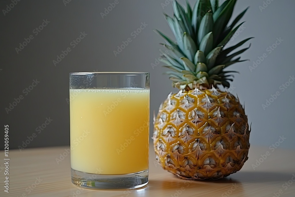 High Resolution of Pineapple Juice and Pineapple High Resolution of Pineapple Juice and Pineapple