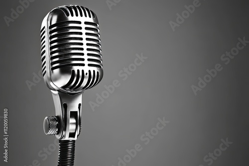 High Resolution Visual of Retro Microphone on the Air