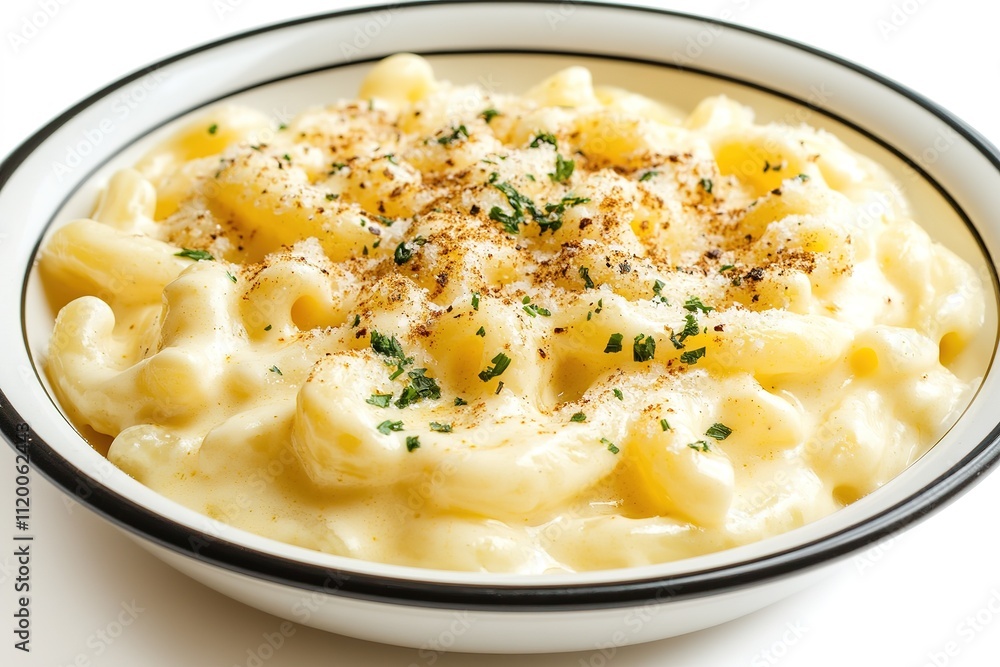 Creamy Macaroni and Cheese Garnished with Fresh Herbs Creamy Macaroni and Cheese Garnished with Fresh Herbs
