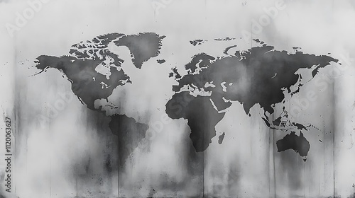 Wallpaper Mural Grunge world map on textured background. Torontodigital.ca