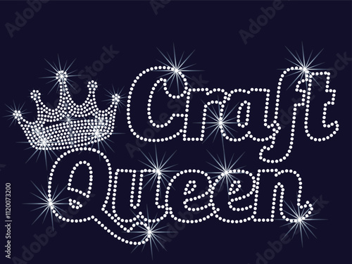 Craft Queen Crown rhinestone applique for t-shirt, hoodies, jackets, tote bags, caps, phone cases, heat transfer rhinestone applications on fabrics, DIY Projects, hot-fix, Trendy crystal studs apparel