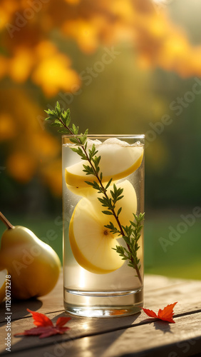 Fresh Pear and Thyme Infused Water photo