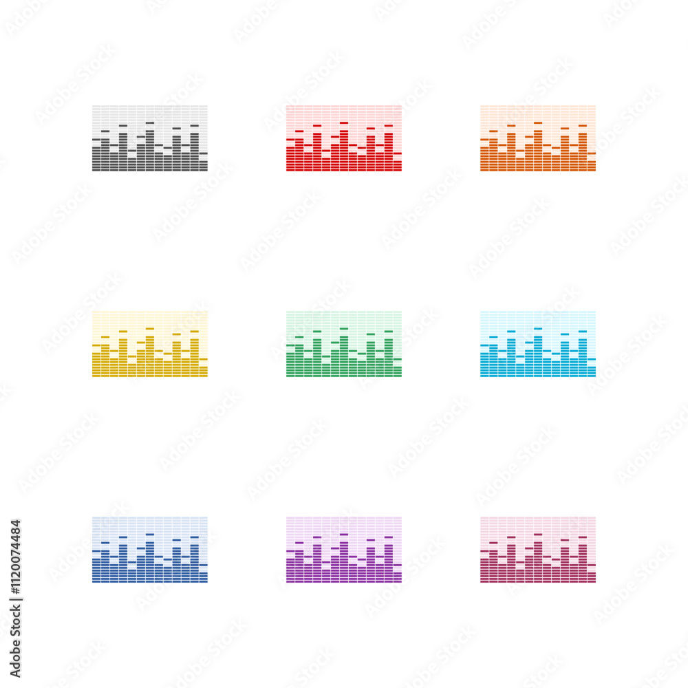 Audio signal icon isolated on white background. Set icons colorful Audio signal icon isolated on white background. Set icons colorful