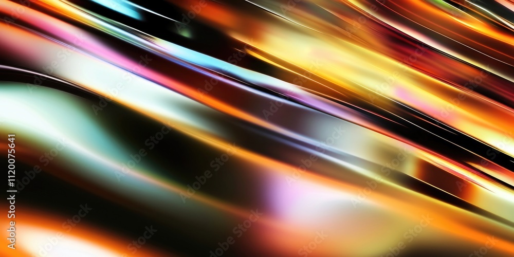 Abstract blurred background molten metal in colorful flowing streaks of light with gradients in yellow green purple black Abstract blurred background molten metal in colorful flowing streaks of light with gradients in yellow green purple black