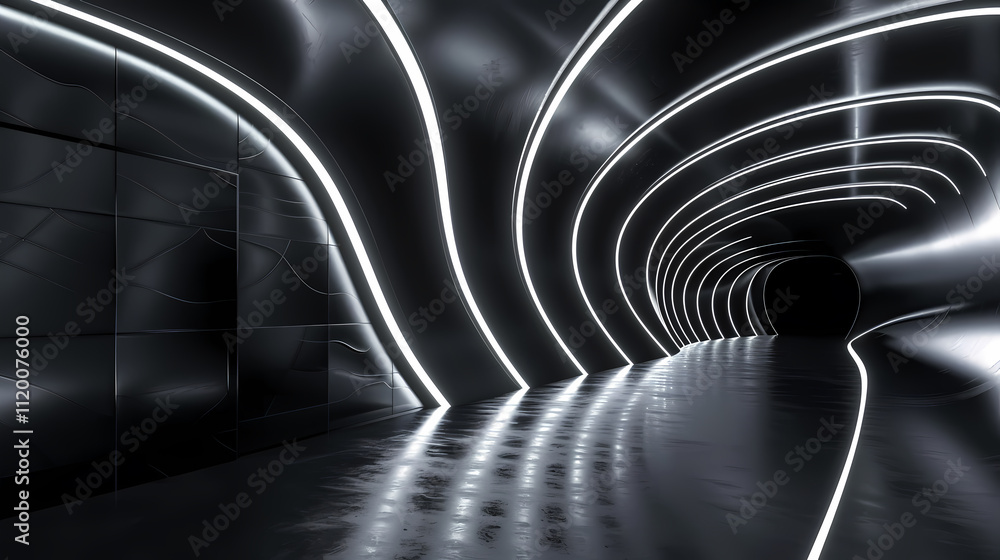 Naklejka premium light tunnel in the tunnel