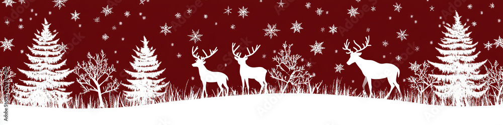 Christmas Red background with white snowflakes Christmas Red background with white snowflakes