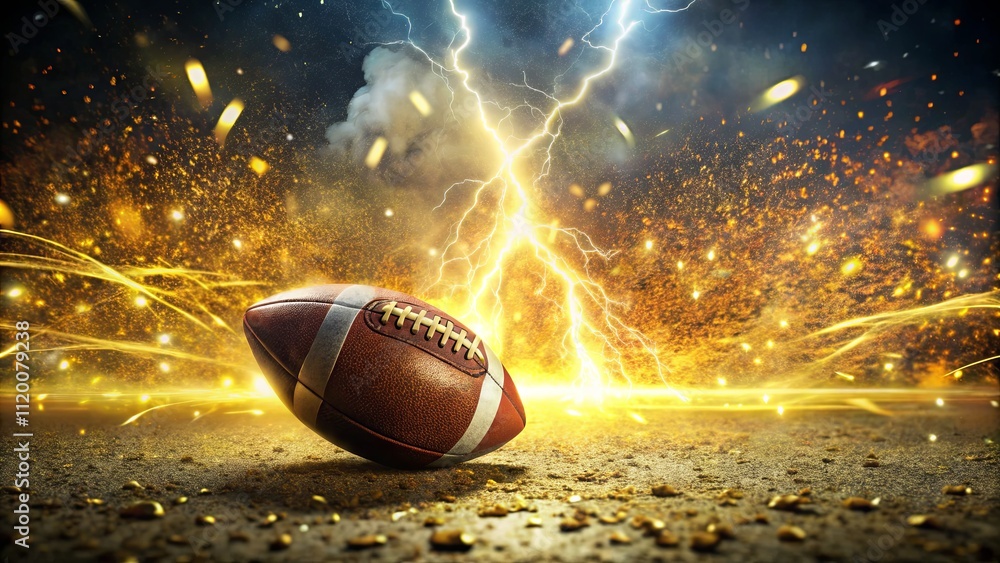 Dynamic Football with Lightning and Sparks Effect Dynamic Football with Lightning and Sparks Effect
