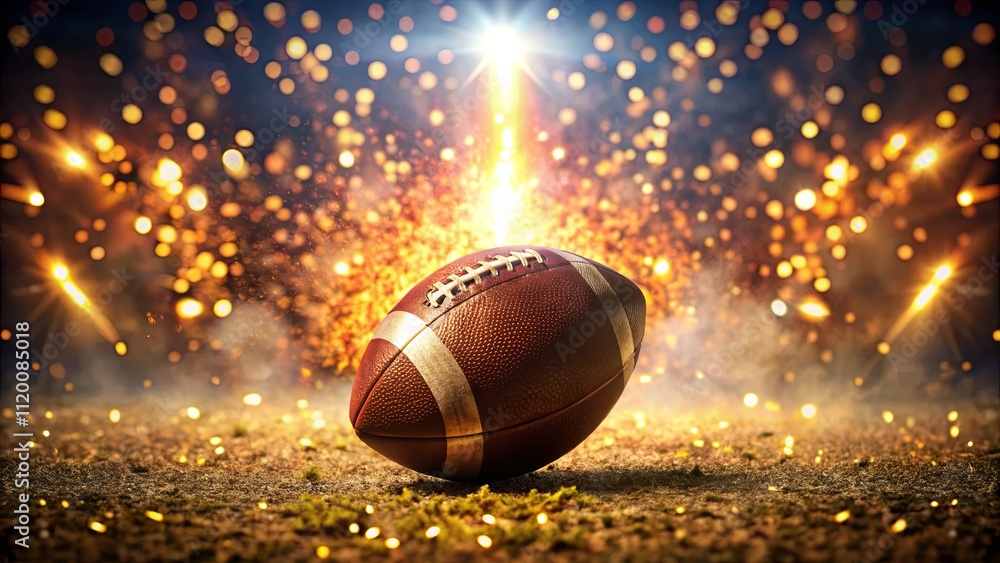 Dynamic Football with Sparkling Background Effects Dynamic Football with Sparkling Background Effects