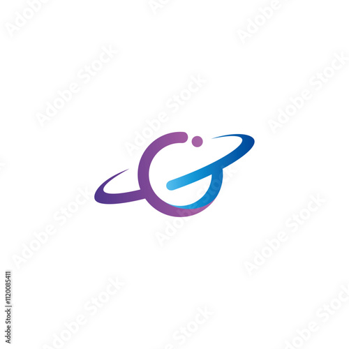 Letter G planet or galaxy logo concept