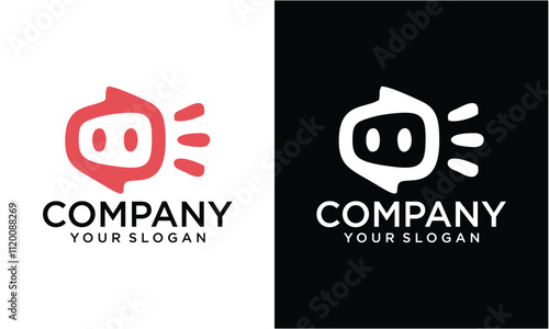 Creative digital chat boot logo