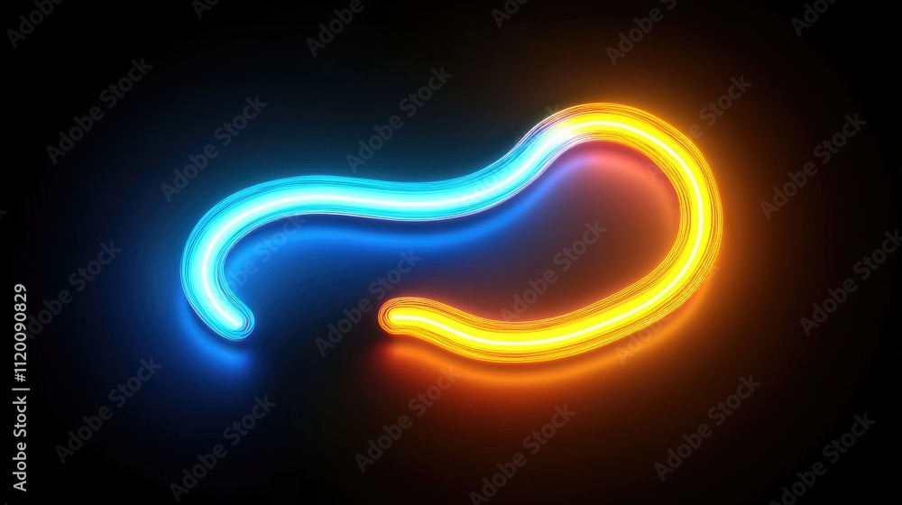 Naklejka premium Abstract Neon Light Waves Flowing Design