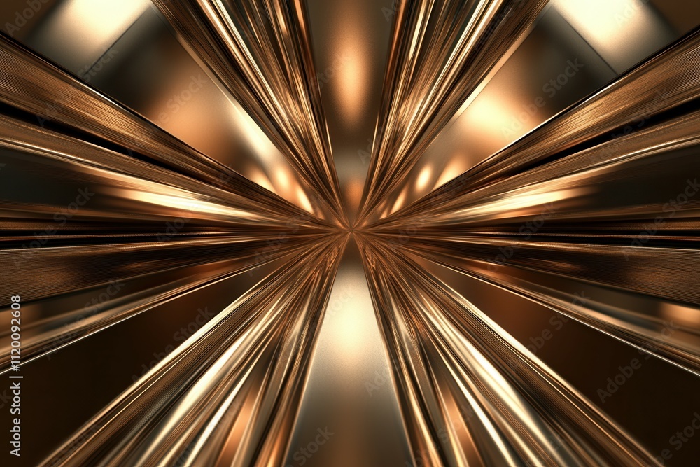 Abstract metallic radial patterns with symmetrical light reflections. Abstract metallic radial patterns with symmetrical light reflections.