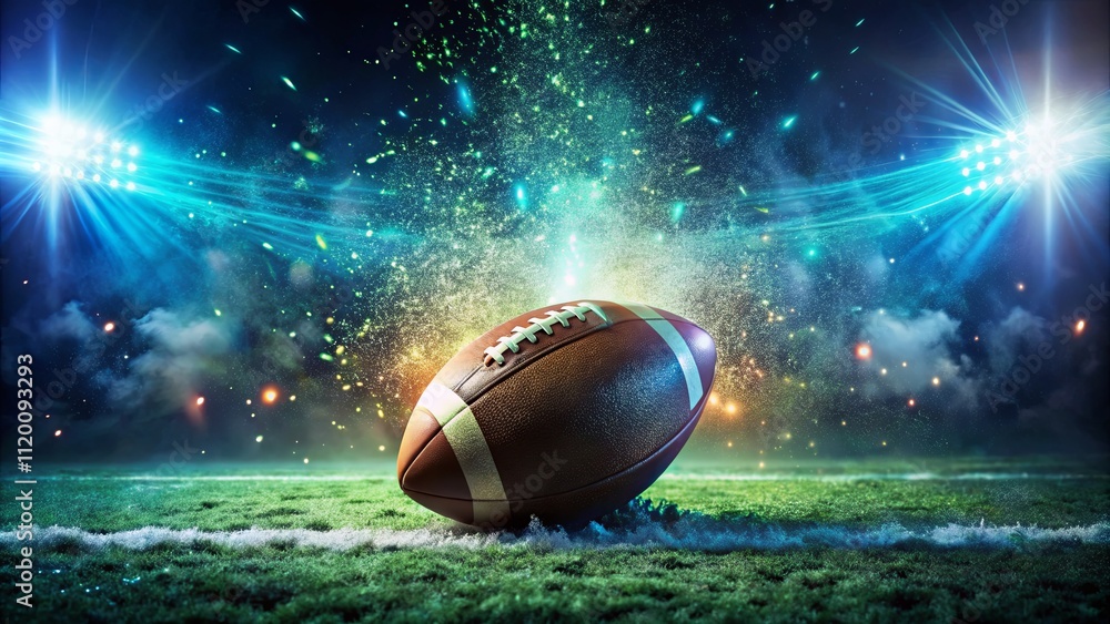 Dynamic Football Scene with Lights and Smoke Effects Dynamic Football Scene with Lights and Smoke Effects