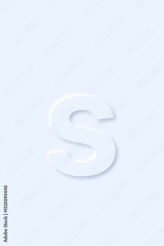 lowercase English letter s in light blue color lowercase English letter s in light blue color