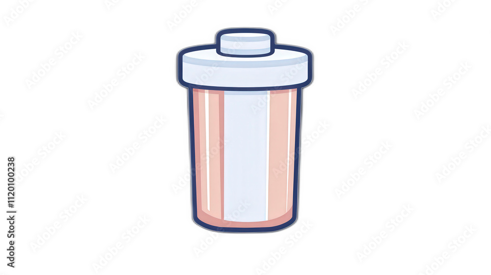 Cartoon Style Trash Can with Lid for Recycling and Waste Disposal