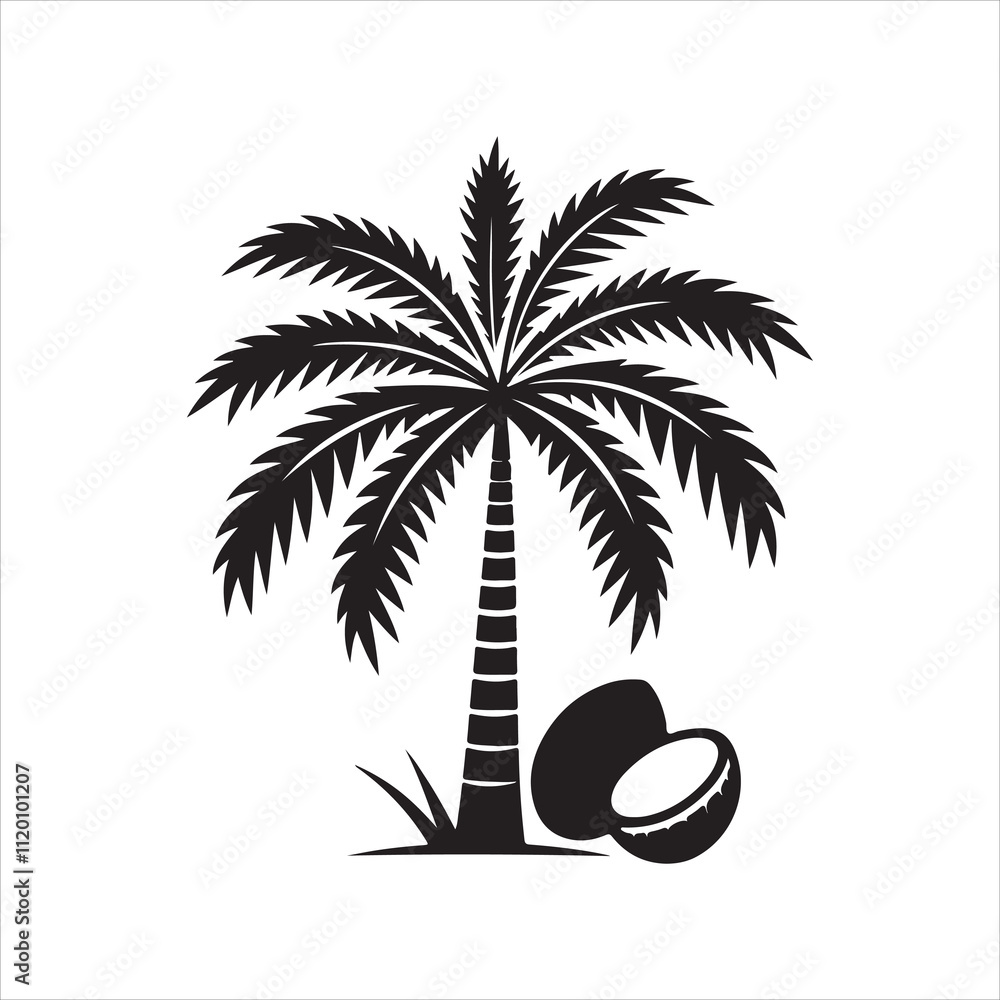Obraz premium Palm Tree Silhouette, Silhouettes Palm Tree, vector Palm tree design
