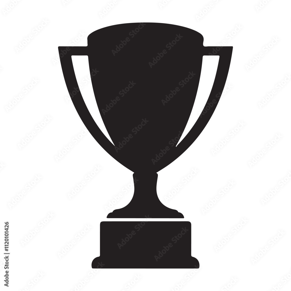 Champion Trophy Silhouette icon vector on white background Champion Trophy Silhouette icon vector on white background