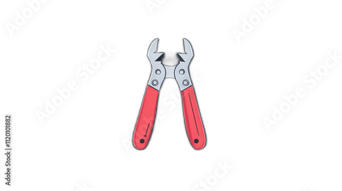 Obraz na płótnie Cartoon Style Red Handled Pliers with Open Grip for Tools w salonie