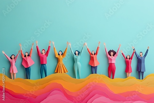 Colorful Paper People Celebrating Success1 photo