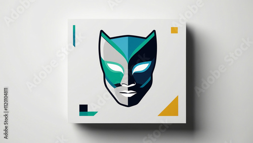 mask illustration in pop art vector style