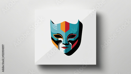 mask illustration in pop art vector style
