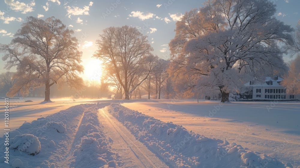 Serene Snow-Covered Landscape in Winter Wonderland Serene Snow-Covered Landscape in Winter Wonderland