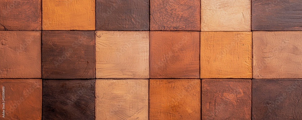 Farmland fields landscape sunset, Textured tiles in warm earthy tones arranged in a grid pattern. Farmland fields landscape sunset, Textured tiles in warm earthy tones arranged in a grid pattern.