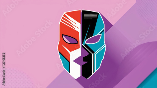 mask illustration in pop art vector style