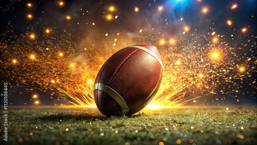 Dynamic Football with Sparks and Lights Background Dynamic Football with Sparks and Lights Background