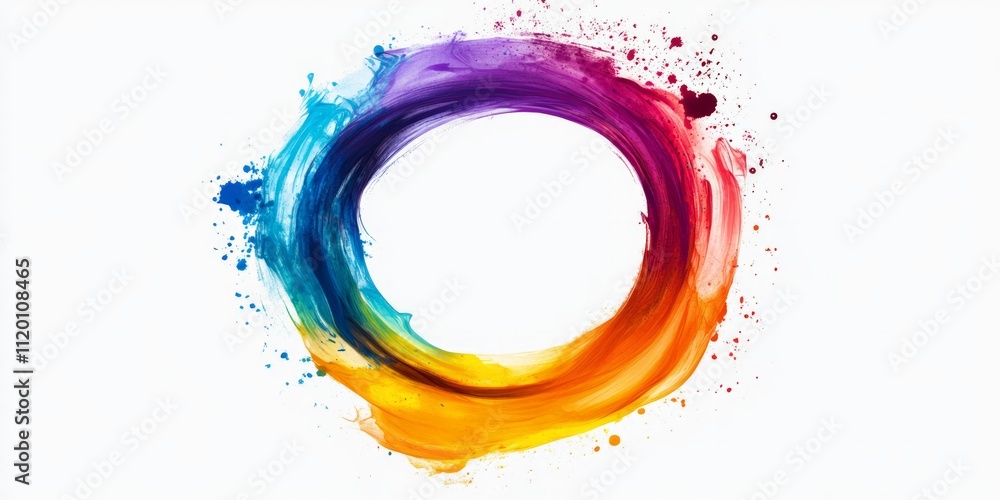 A circle swirl of pop colors. White background A circle swirl of pop colors. White background
