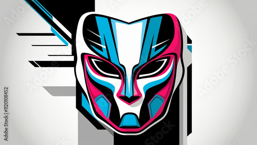 mask illustration in pop art vector style