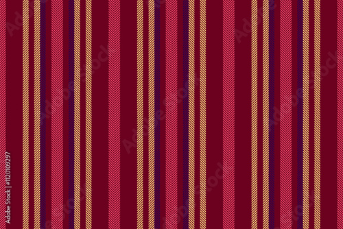 Prack stripe seamless lines, chinese new year fabric vertical pattern. Iissue textile background vector texture in red and amber colors.