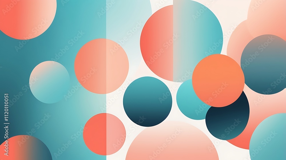 Minimalist Abstract Gradient Wallpaper in Coral and Aqua Blue Minimalist Abstract Gradient Wallpaper in Coral and Aqua Blue