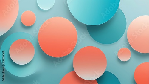 Minimalist Abstract Gradient Wallpaper in Coral and Aqua Blue
