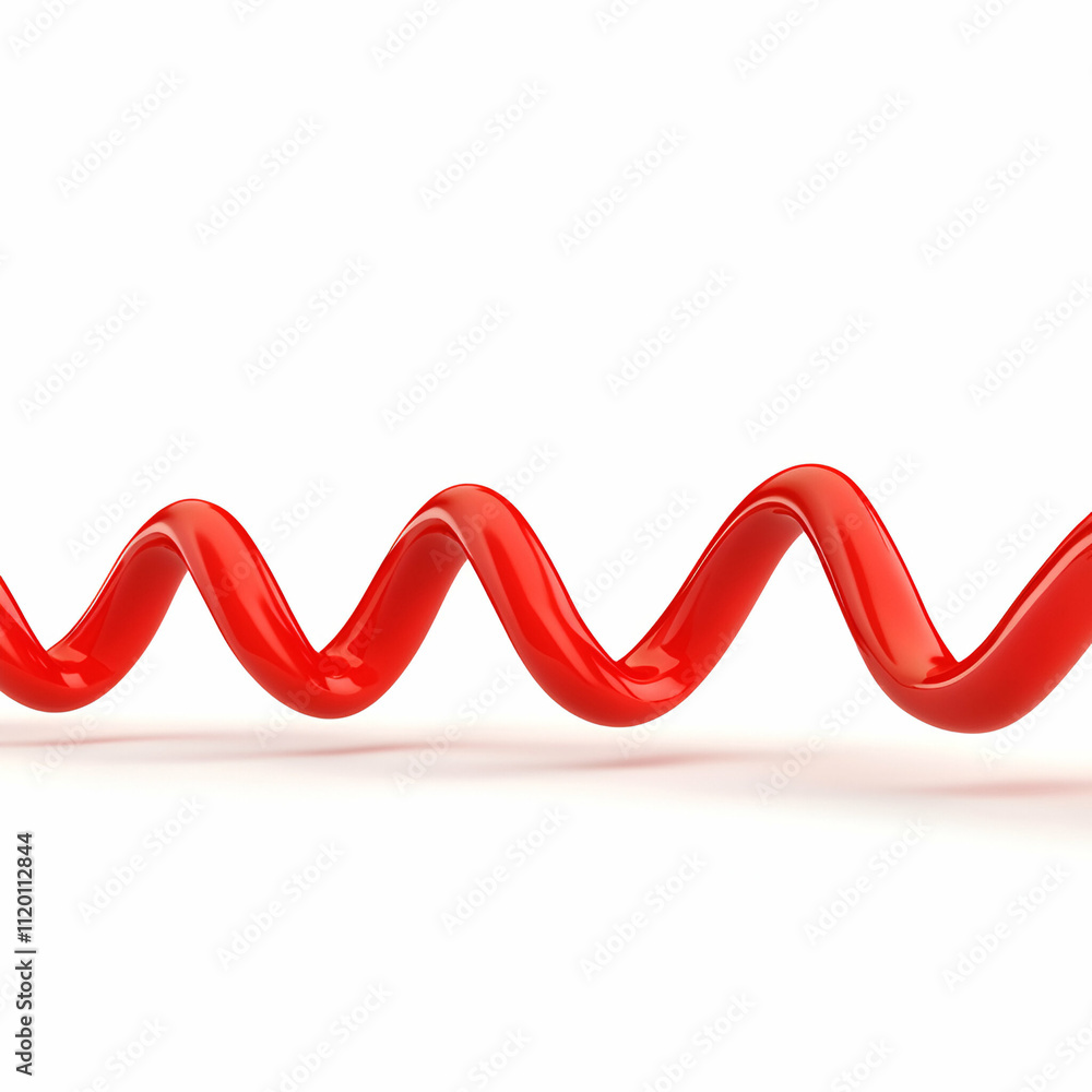 Artistic red wavy line on a white background. Artistic red wavy line on a white background.