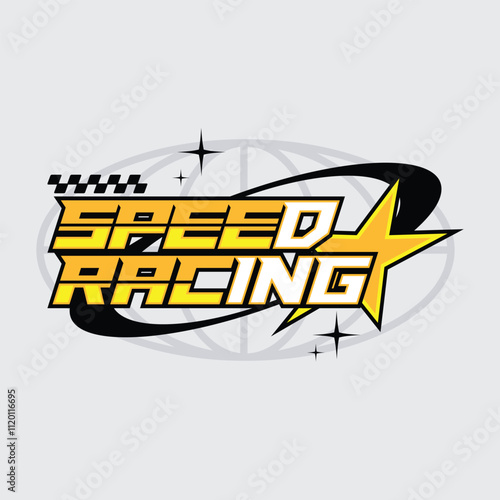Speed Racing typograhpy streetwear vector template