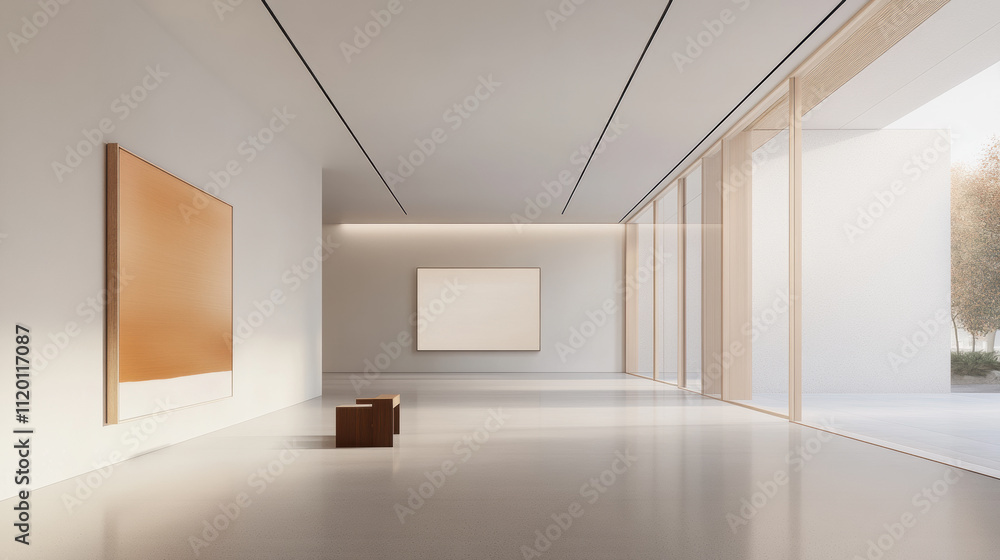 Fototapeta premium Modern Art Gallery with Minimalist Design
