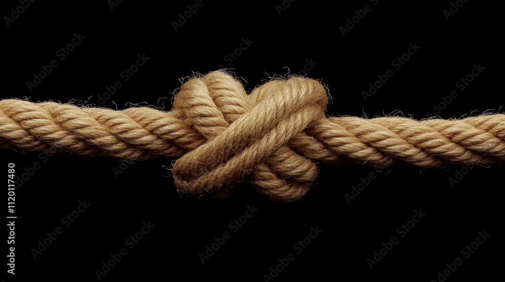 Close-up of a Strong Nautical Rope Knot Close-up of a Strong Nautical Rope Knot