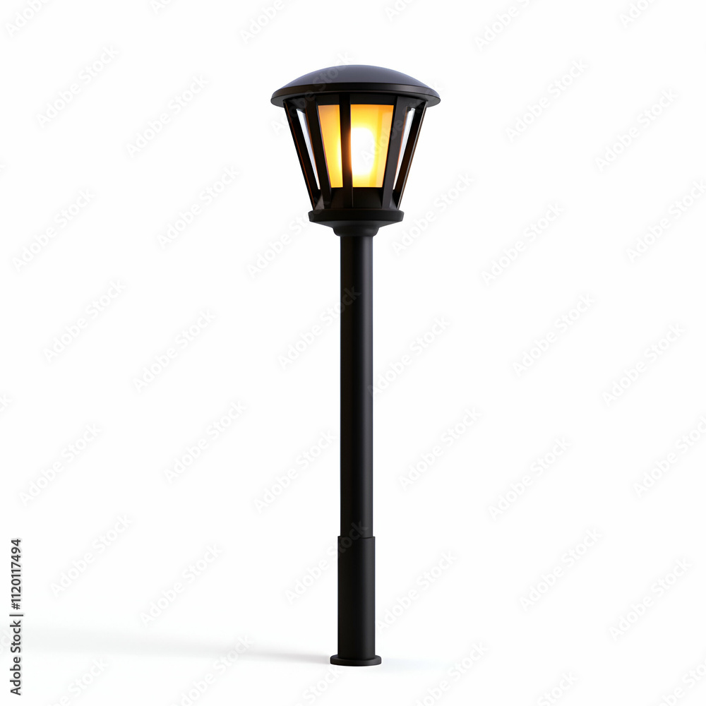 Stylish street lamp casting warm light. Stylish street lamp casting warm light.