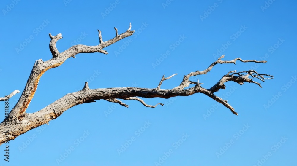 A Striking Dead Branch Against a Vivid Blue Sky A Striking Dead Branch Against a Vivid Blue Sky