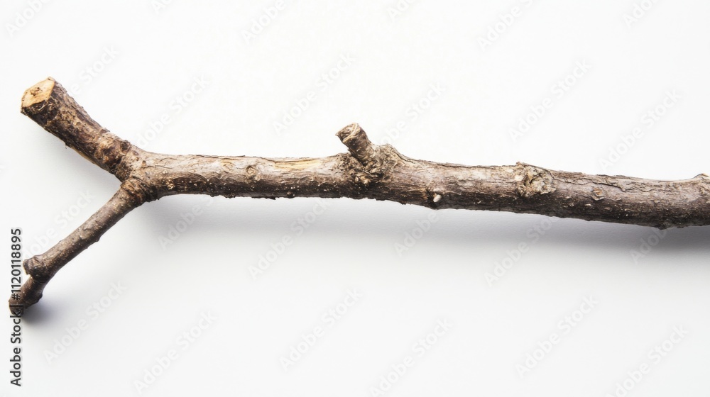 Fototapeta premium A Simple Branch Against a White Background
