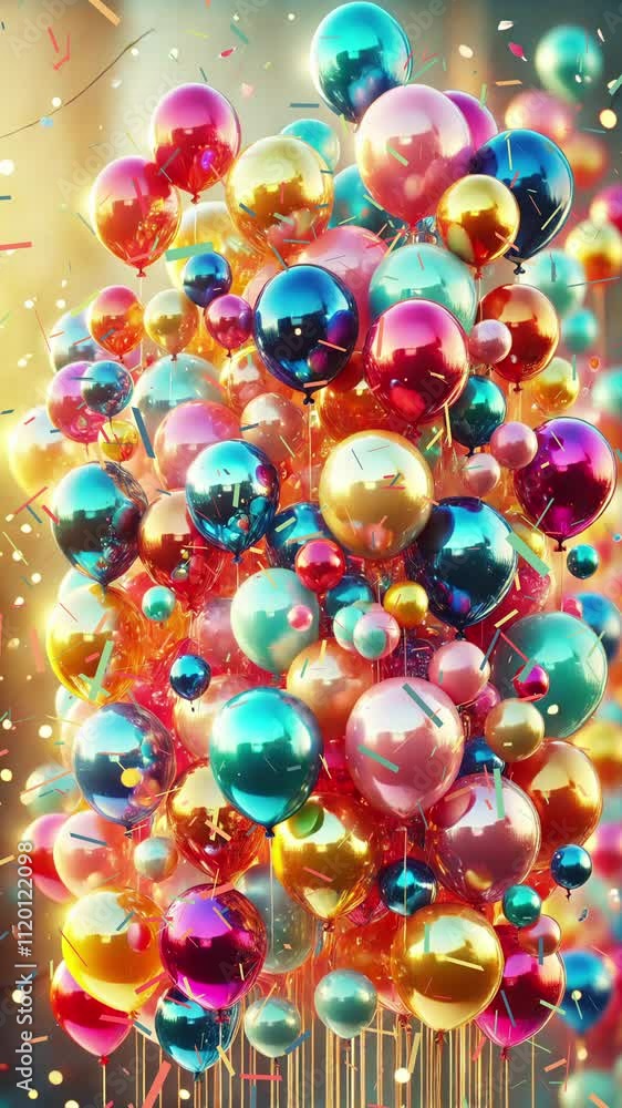 Festive background with balloons and sparkles Festive background with balloons and sparkles