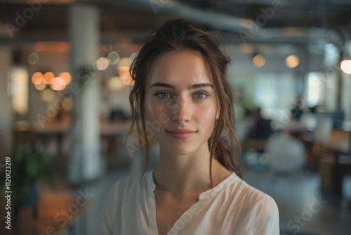 Free Download Portrait of successful businesswoman in creative office with team. - GFXLoad